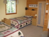 Buck Lake Cottage Rental #3-17~ bedroom downstairs with two singles and 2pc bathroom